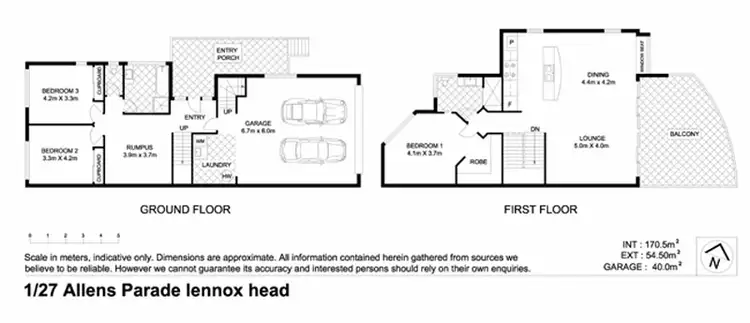 Floorplan of Homely semi-detached listing, 1/27 Allens Parade, Lennox Head NSW 2478