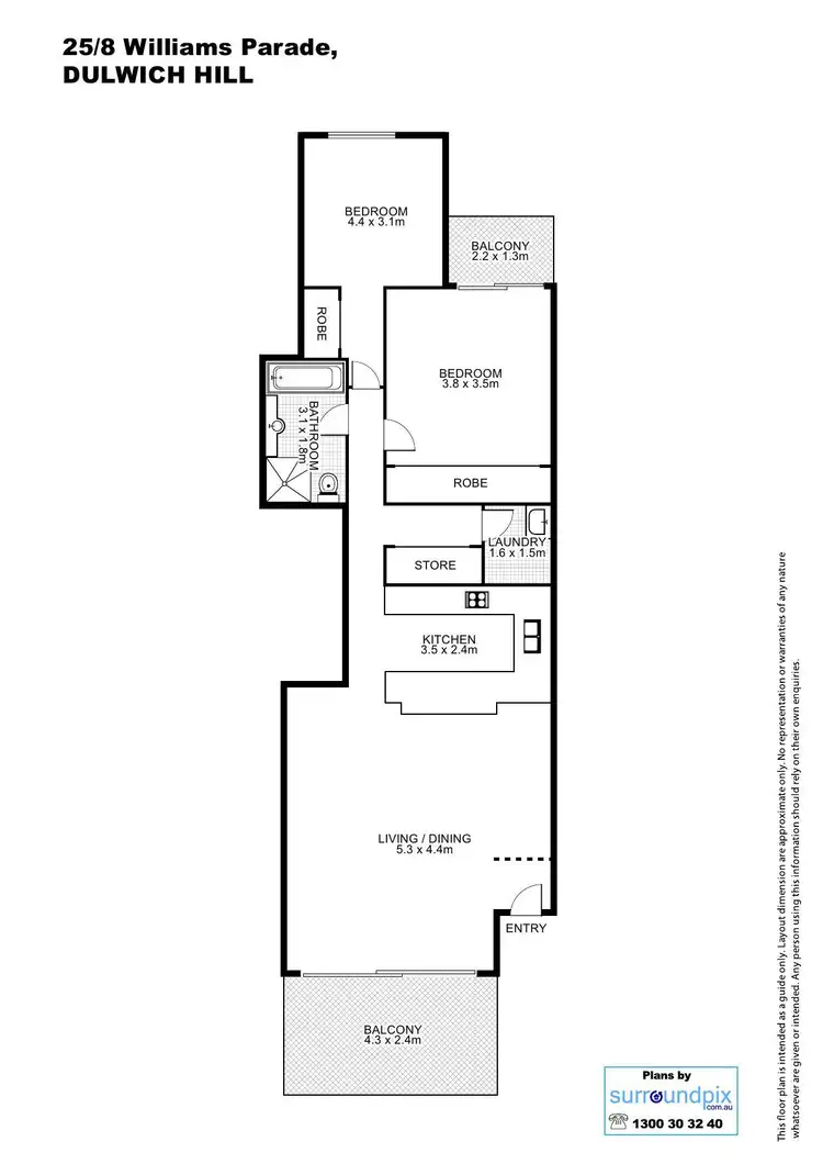 Floorplan of Homely apartment listing, 25/8 Williams Parade, Dulwich Hill NSW 2203