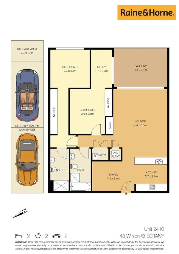 Floorplan of Homely unit listing, 2410/43-45 Wilson Street, Botany NSW 2019