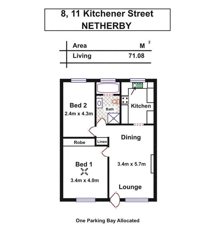 Floorplan of Homely unit listing, 8/11 Kitchener St, Netherby SA 5062