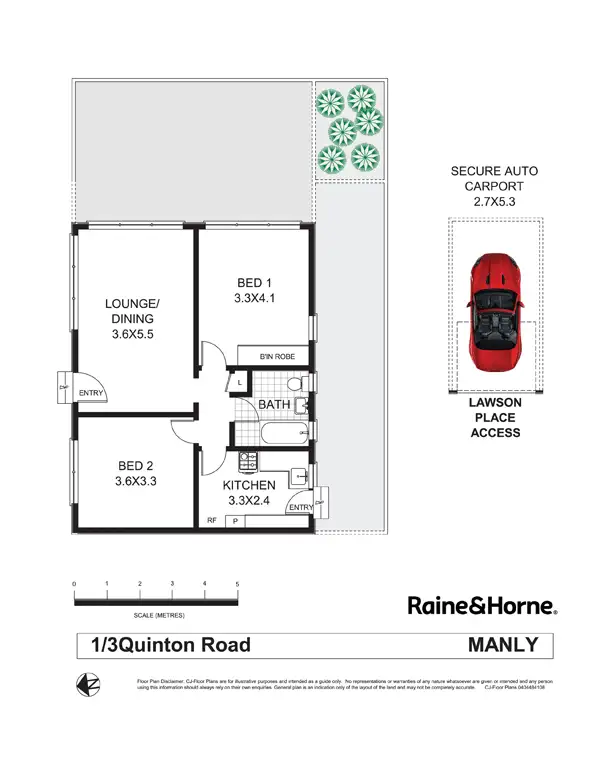 Floorplan of Homely apartment listing, 1/3 Quinton Road, Manly NSW 2095
