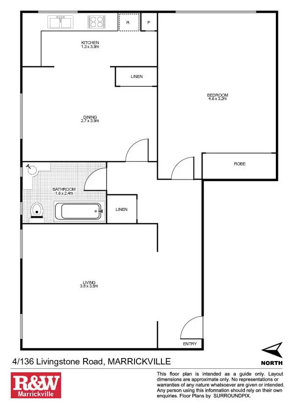 Floorplan of Homely unit listing, 4/136 Livingstone Road, Marrickville NSW 2204