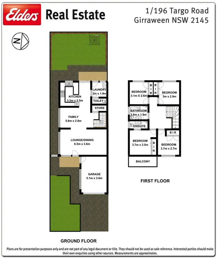 Floorplan of Homely semi-detached listing, 1/196 Targo Road, Girraween NSW 2145
