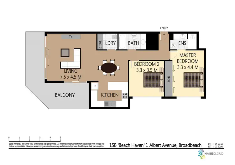 Floorplan of Homely unit listing, 15B/1 'Beach Haven' Albert Avenue, Broadbeach QLD 4218