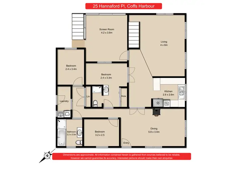 Floorplan of Homely house listing, 25 Hannaford Place, Coffs Harbour NSW 2450