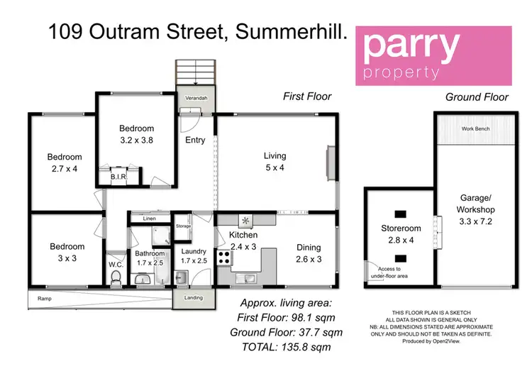 Floorplan of Homely house listing, 109 Outram Street, Summerhill TAS 7250