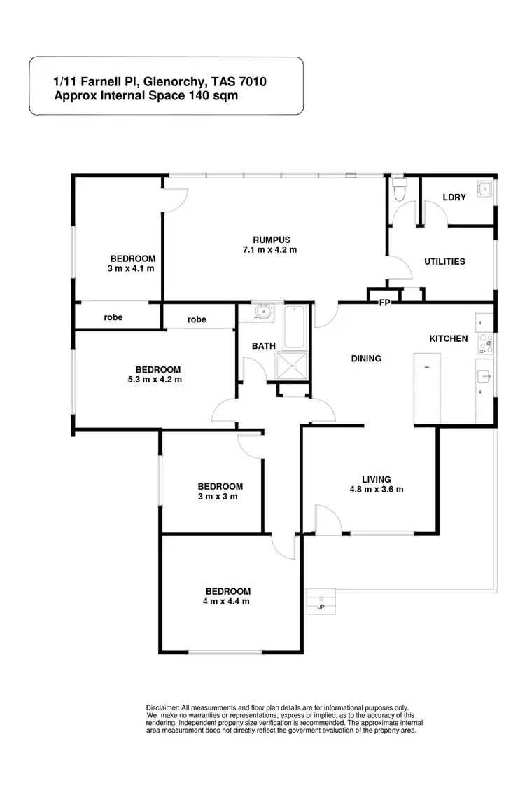 Floorplan of Homely house listing, 1/11 Farnell Place, Glenorchy TAS 7010
