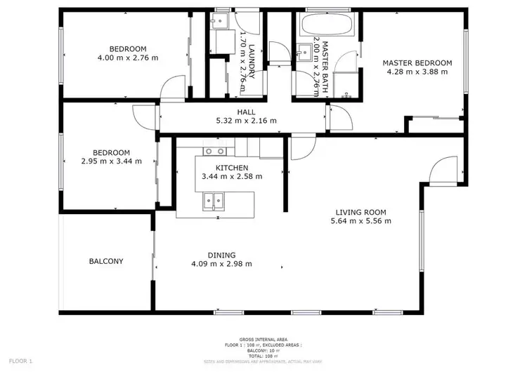 Floorplan of Homely unit listing, 2/11 Jye Court, Old Beach TAS 7017