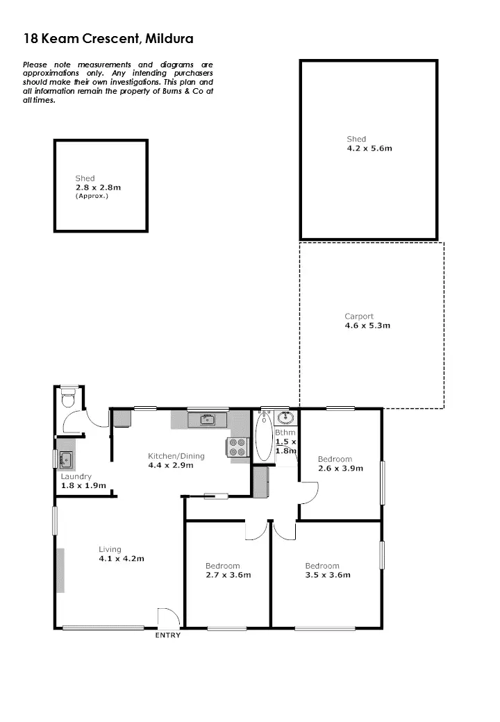 Floorplan of Homely house listing, 18 Keam Crescent, Mildura VIC 3500