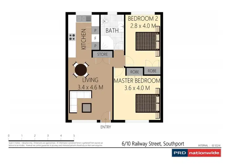 Floorplan of Homely unit listing, 6/10 Railway Street, Southport QLD 4215