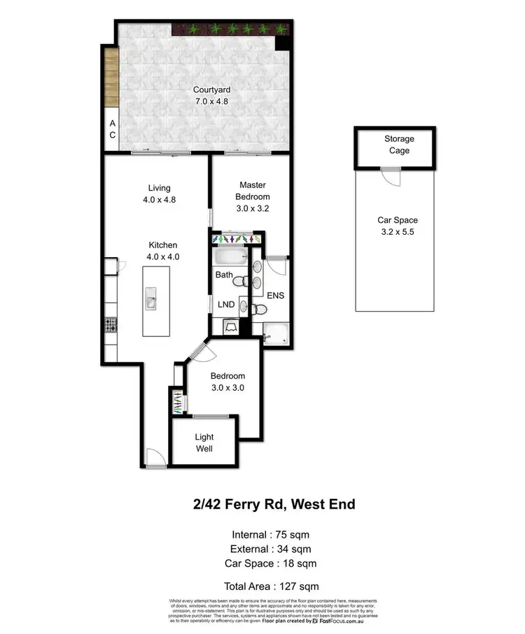 Floorplan of Homely apartment listing, 2/42 Ferry Road, West End QLD 4101