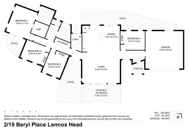 Floorplan of Homely semi-detached listing, 2/19 BERYL PLACE, Lennox Head NSW 2478