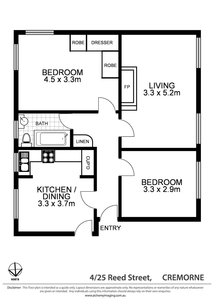 Floorplan of Homely apartment listing, 4/25 Reed Street, Cremorne NSW 2090
