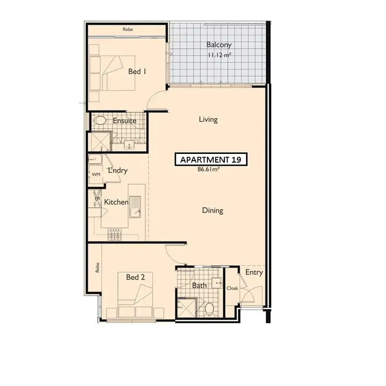 Floorplan of Homely apartment listing, 19/1 Albert Street, North Perth WA 6006