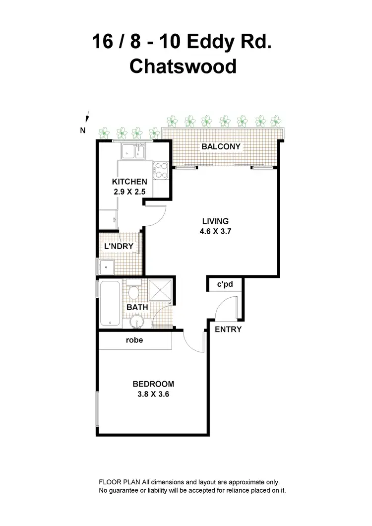 Floorplan of Homely apartment listing, 16/8-10 Eddy Road, Chatswood NSW 2067
