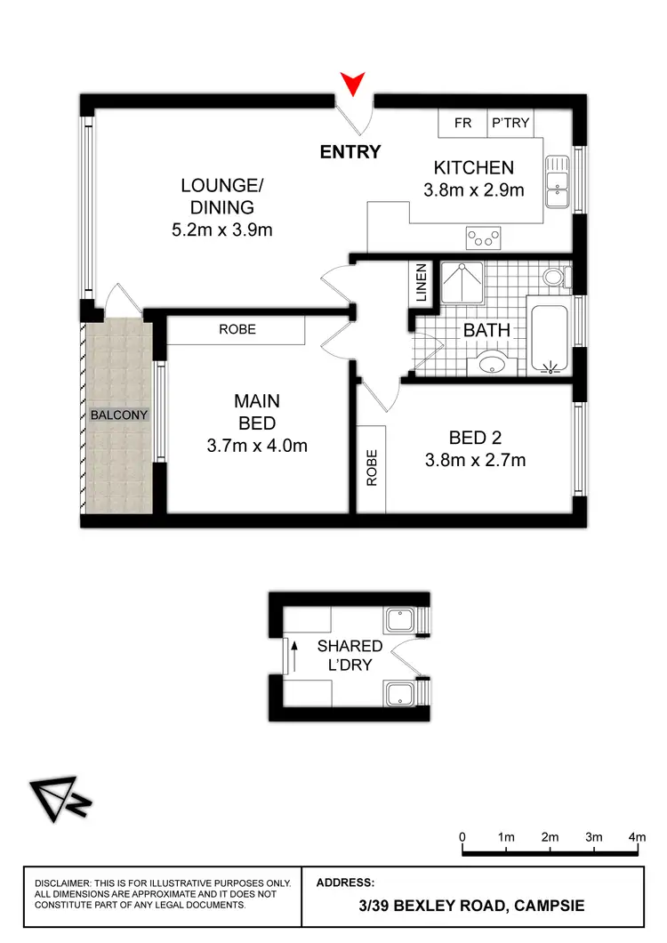 Floorplan of Homely unit listing, 3/39 Bexley Road, Campsie NSW 2194