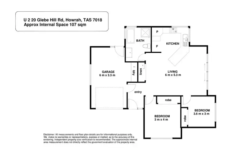 Floorplan of Homely unit listing, 2/20 Glebe Hill Road, Howrah TAS 7018