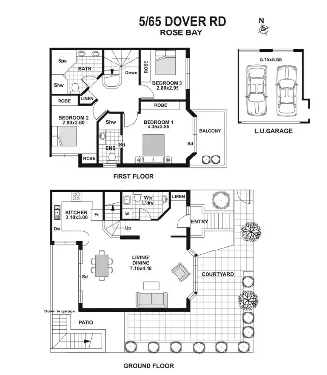 Floorplan of Homely townhouse listing, 5/65 Dover Road, Rose Bay NSW 2029