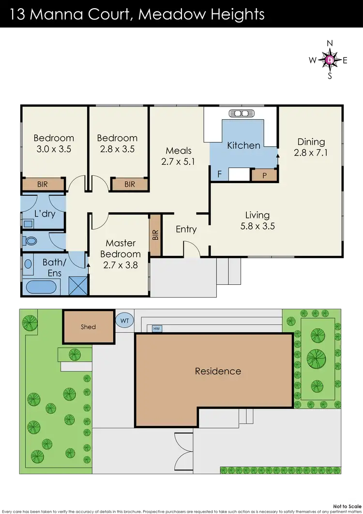 Floorplan of Homely house listing, 13 Manna Court, Meadow Heights VIC 3048