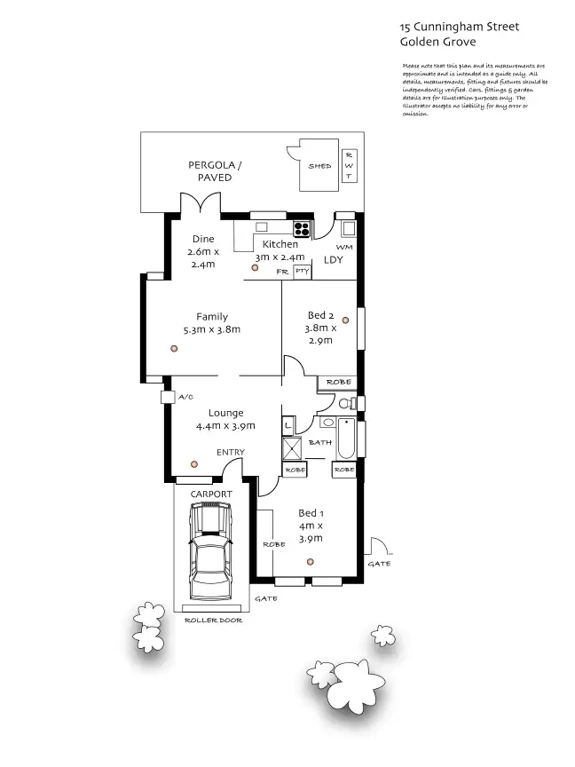 Floorplan of Homely house listing, 15 Cunningham Court, Golden Grove SA 5125