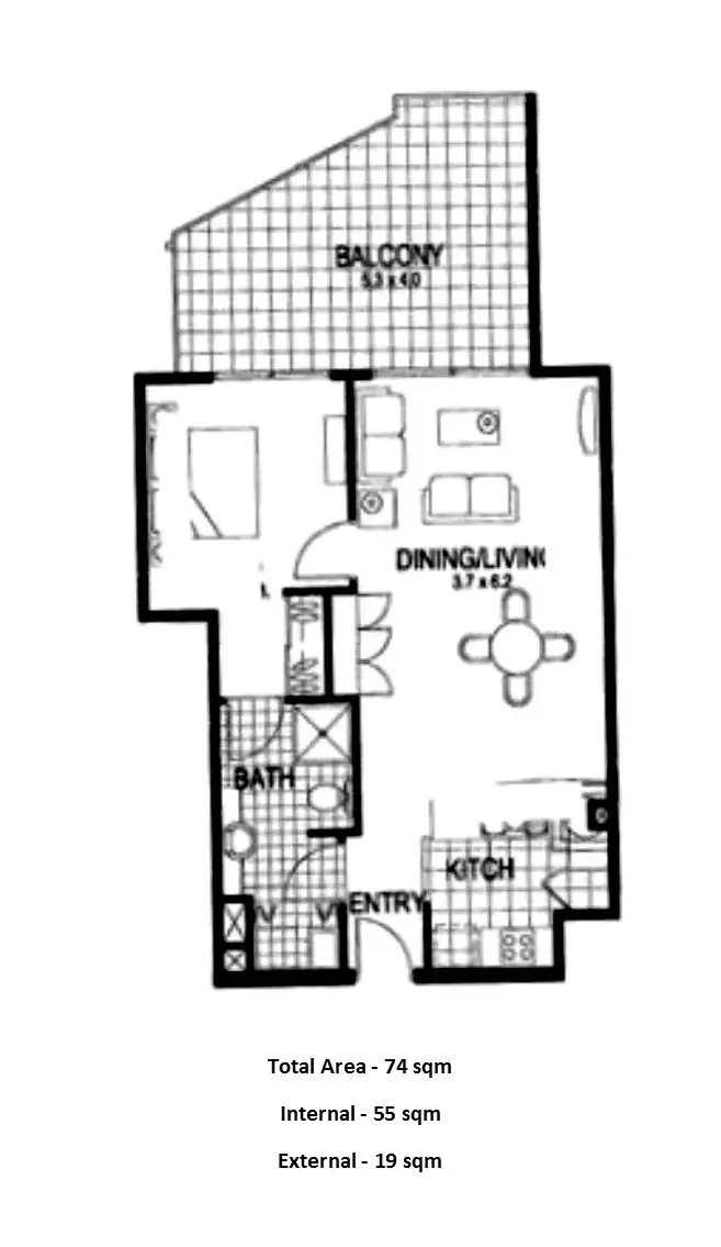 Floorplan of Homely apartment listing, 99/15 Goodwin Street, Kangaroo Point QLD 4169