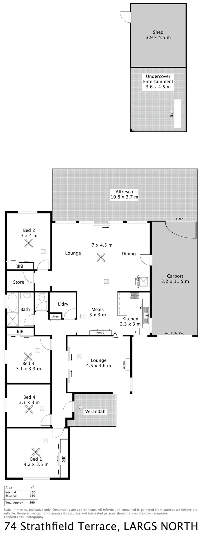 Floorplan of Homely house listing, 74 Strathfield Terrace, Largs North SA 5016