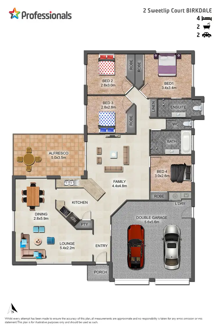 Floorplan of Homely house listing, 2 Sweetlip Court, Birkdale QLD 4159