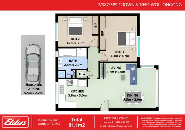 Floorplan of Homely apartment listing, 7/387 Crown Street, Wollongong NSW 2500