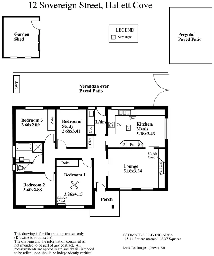 Floorplan of Homely house listing, 12 Sovereign Street, Hallett Cove SA 5158