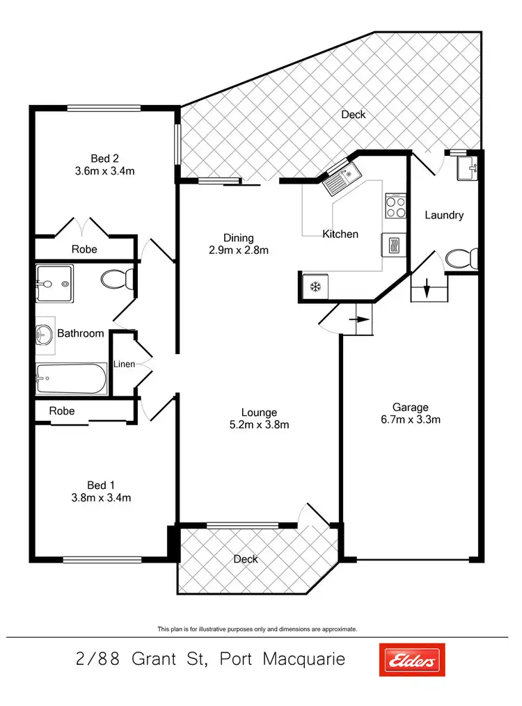 Floorplan of Homely villa listing, 2/88 Grant Street, Port Macquarie NSW 2444