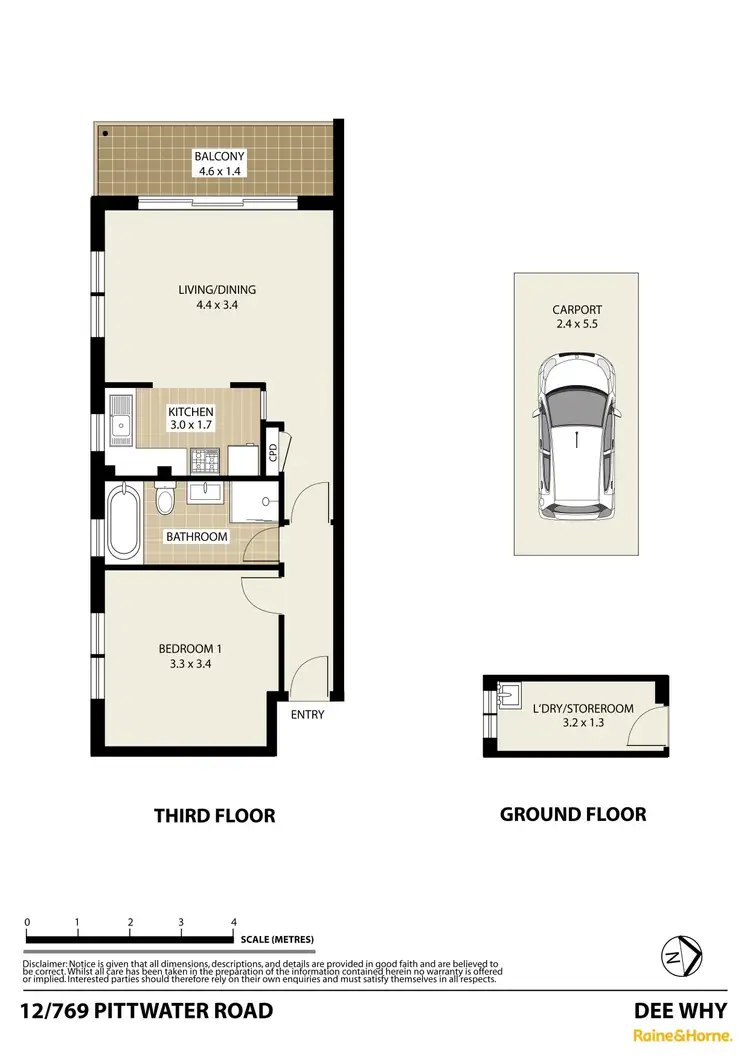 Floorplan of Homely unit listing, 12/769 Pittwater Road, Dee Why NSW 2099