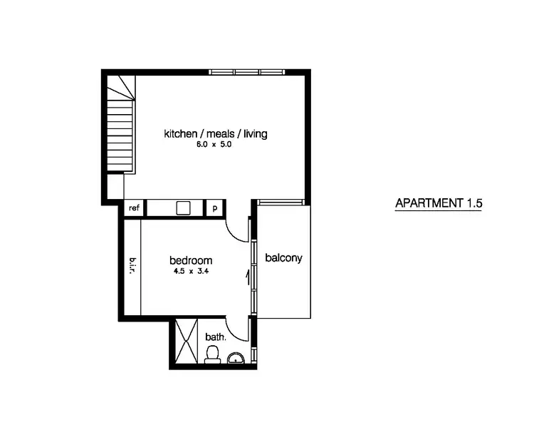 Floorplan of Homely apartment listing, 1.5/141 Stephen Street, Yarraville VIC 3013