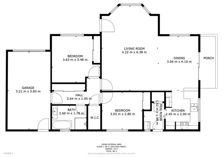 Floorplan of Homely unit listing, 1/142 Branscombe Road, Claremont TAS 7011