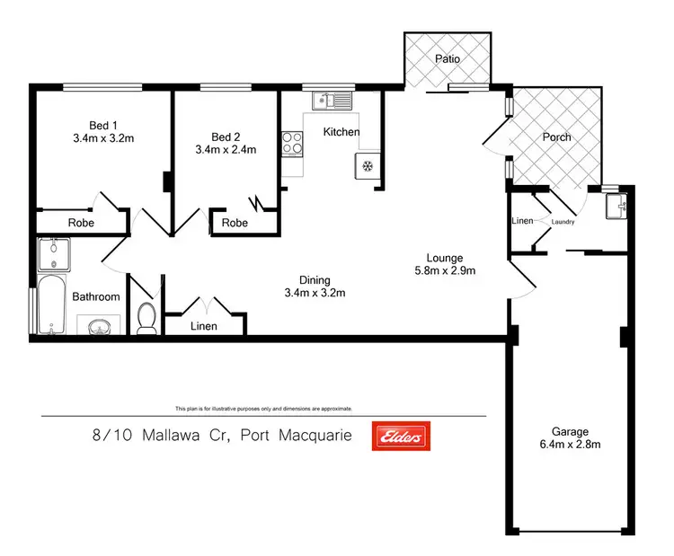 Floorplan of Homely unit listing, 8/10 Mallawa Crescent, Port Macquarie NSW 2444