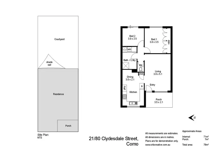 Floorplan of Homely unit listing, 21/80 Clydesdale Street, Como WA 6152