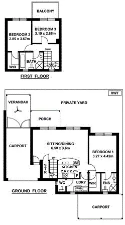 Floorplan of Homely townhouse listing, 97 Ridley Grove, Woodville Gardens SA 5012