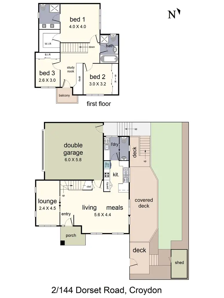 Floorplan of Homely townhouse listing, 2/144 Dorset Road, Croydon VIC 3136