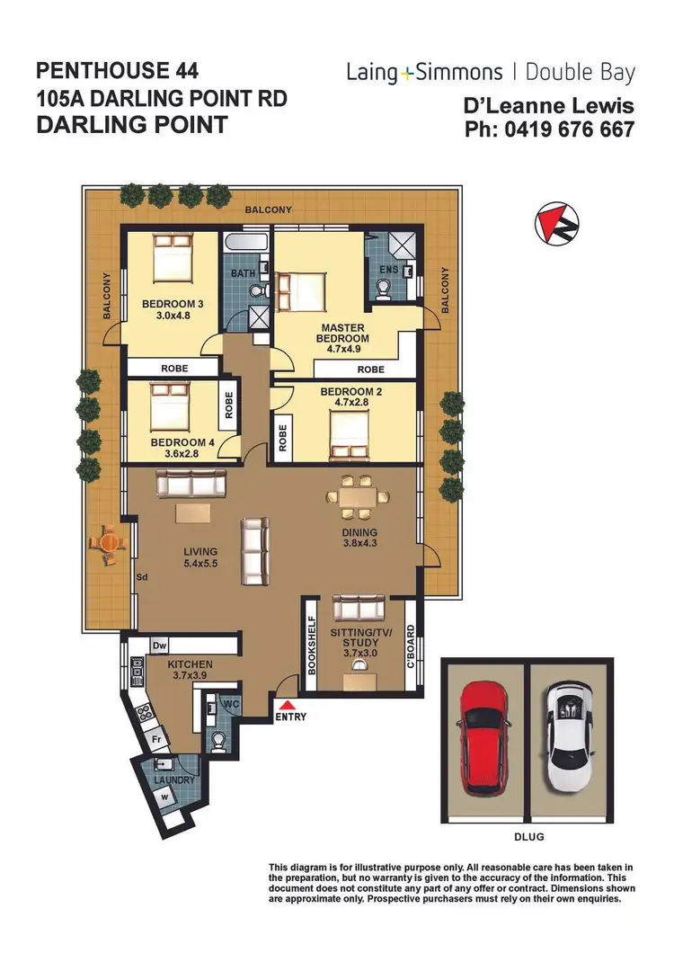 Floorplan of Homely apartment listing, 44/105A Darling Point Road, Darling Point NSW 2027