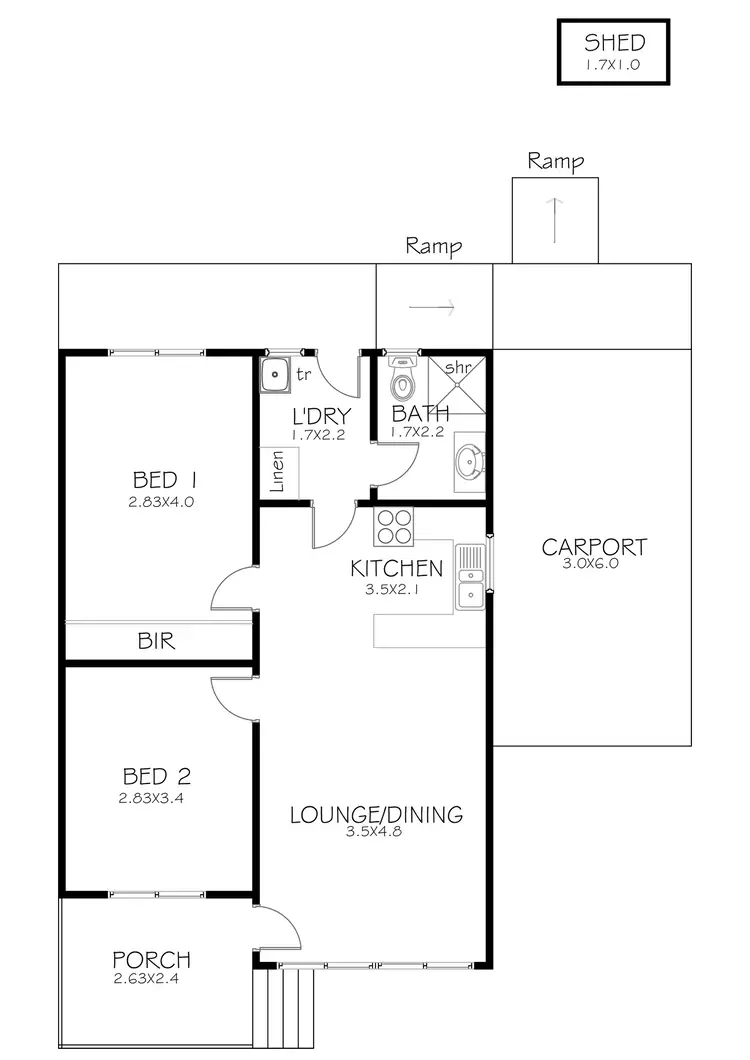 Floorplan of Homely house listing, 1/60 Flinders Highway, Port Lincoln SA 5606