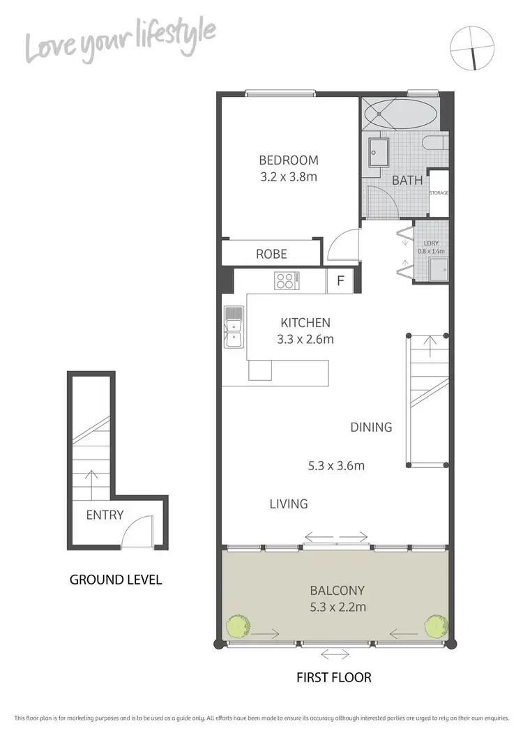 Floorplan of Homely apartment listing, 49/3-13 Erskineville Road, Newtown NSW 2042