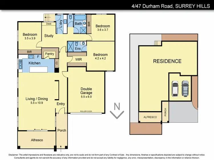 Floorplan of Homely townhouse listing, 4/47 Durham Road, Surrey Hills VIC 3127
