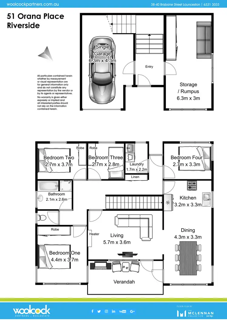 Floorplan of Homely house listing, 51 Orana Place, Riverside TAS 7250