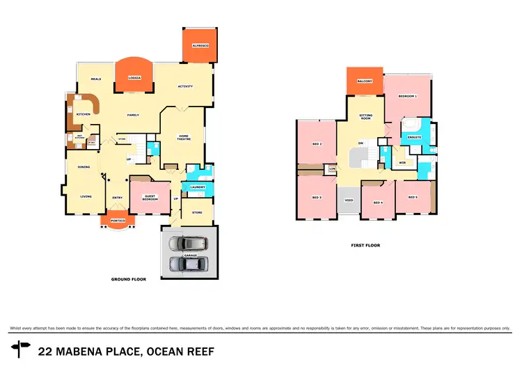 Floorplan of Homely house listing, 22 Mabena Place, Ocean Reef WA 6027