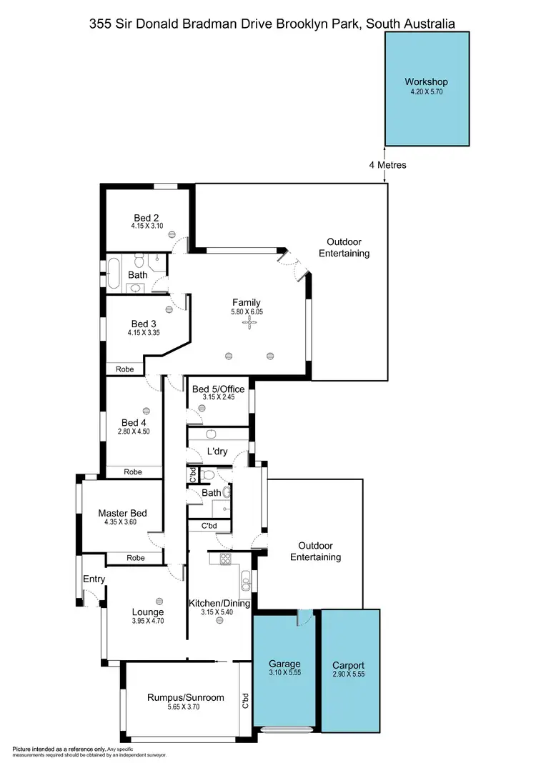 Floorplan of Homely house listing, 355 Sir Donald Bradman Drive, Brooklyn Park SA 5032