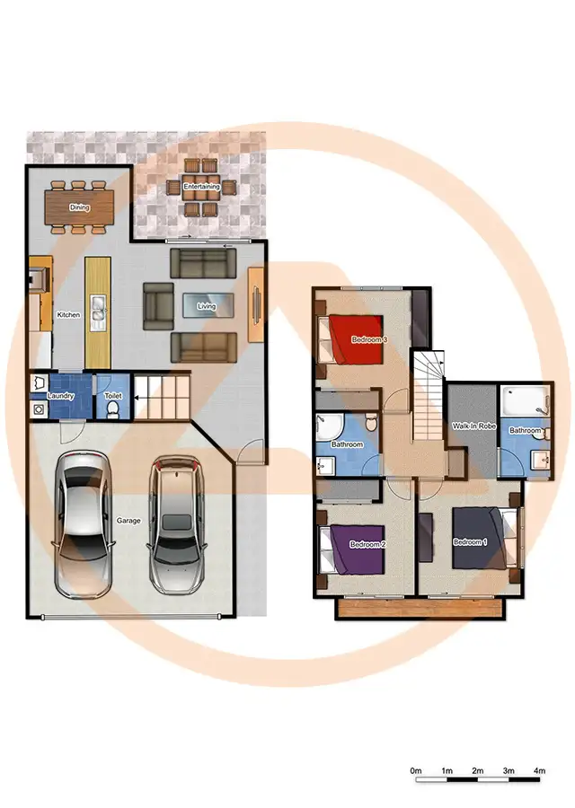 Floorplan of Homely townhouse listing, 48/2 Diamantina Street, Calamvale QLD 4116