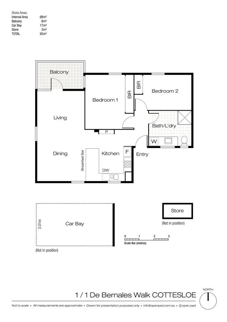 Floorplan of Homely apartment listing, 1/1 DE BERNALES WALK, Cottesloe WA 6011