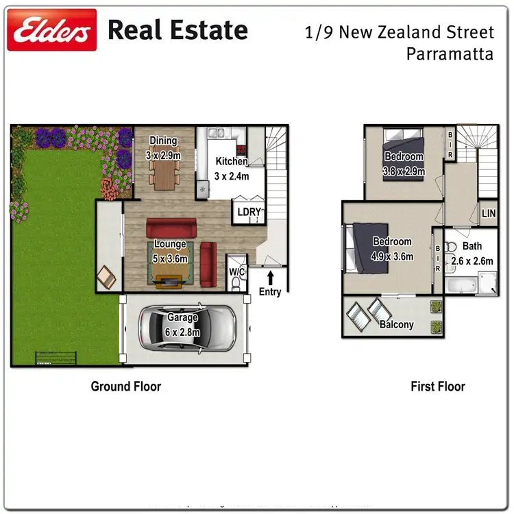 Floorplan of Homely townhouse listing, 1/9 New Zealand Street, Parramatta NSW 2150