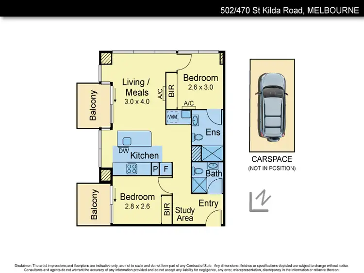 Floorplan of Homely apartment listing, 502/470 St Kilda Road, Melbourne VIC 3004