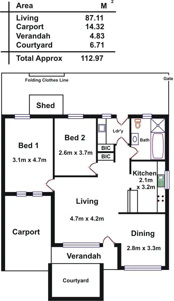 Floorplan of Homely unit listing, 7-40 Warwick Street, Walkerville SA 5081