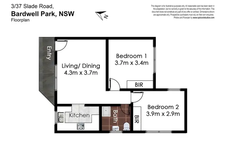 Floorplan of Homely unit listing, 3/37 Slade Road, Bardwell Park NSW 2207
